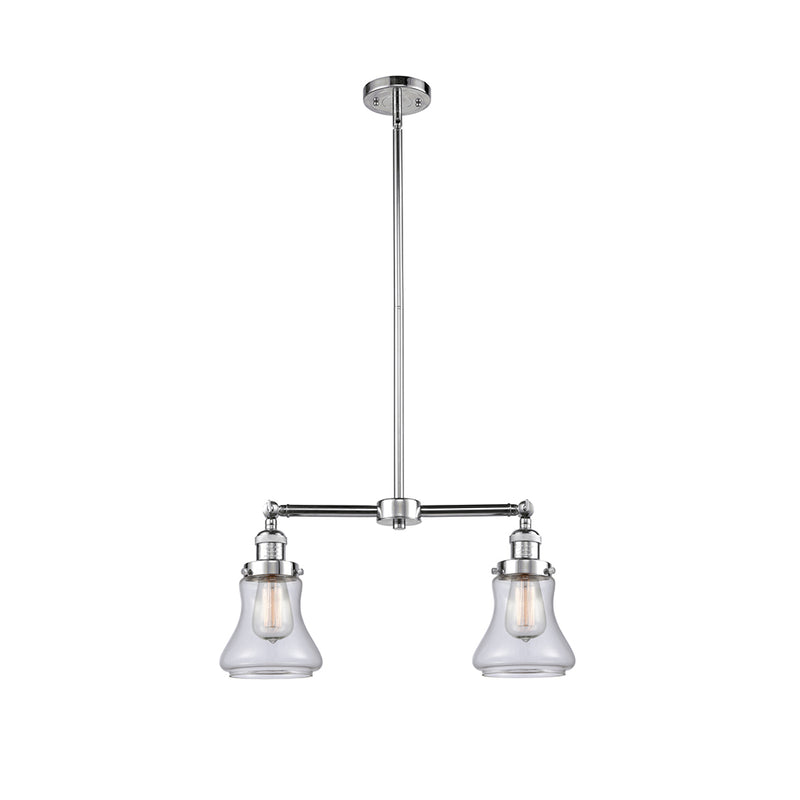 Bellmont Island Light shown in the Polished Chrome finish with a Clear shade