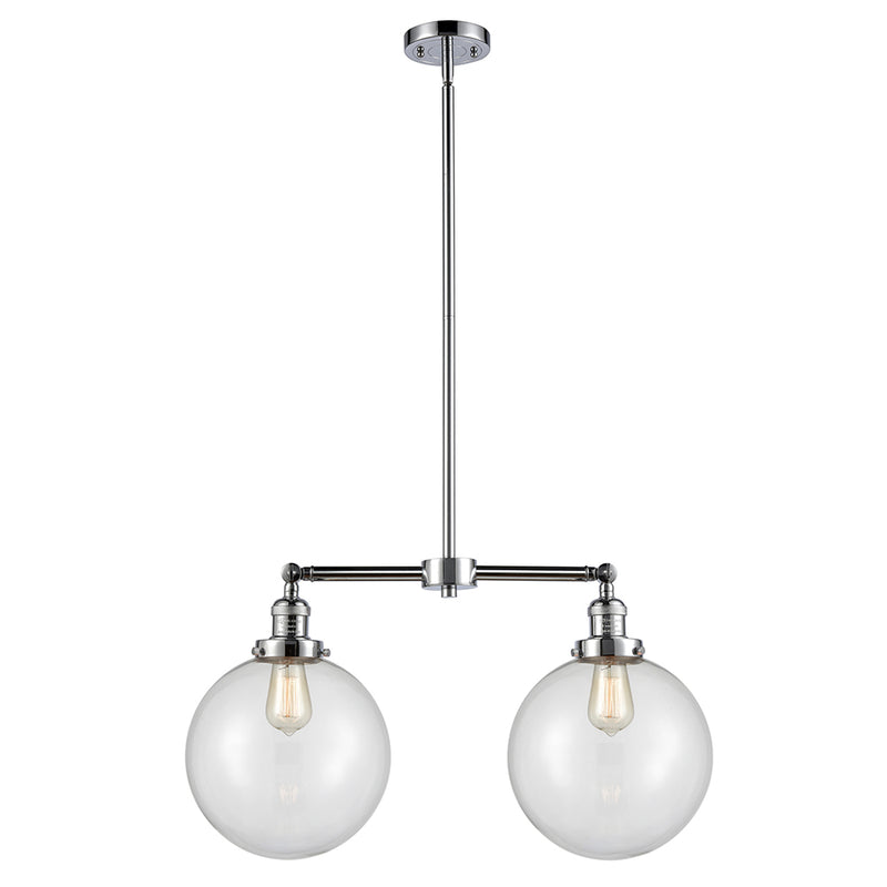 Beacon Island Light shown in the Polished Chrome finish with a Clear shade