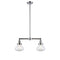 Olean Island Light shown in the Polished Chrome finish with a Clear shade