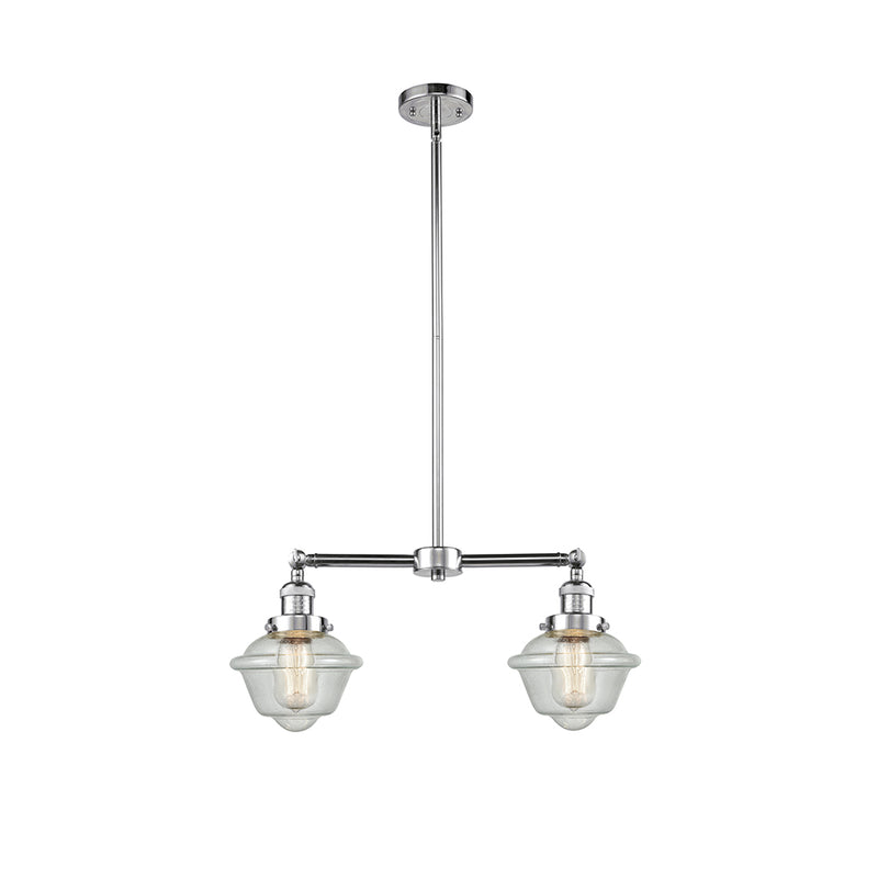 Oxford Island Light shown in the Polished Chrome finish with a Seedy shade