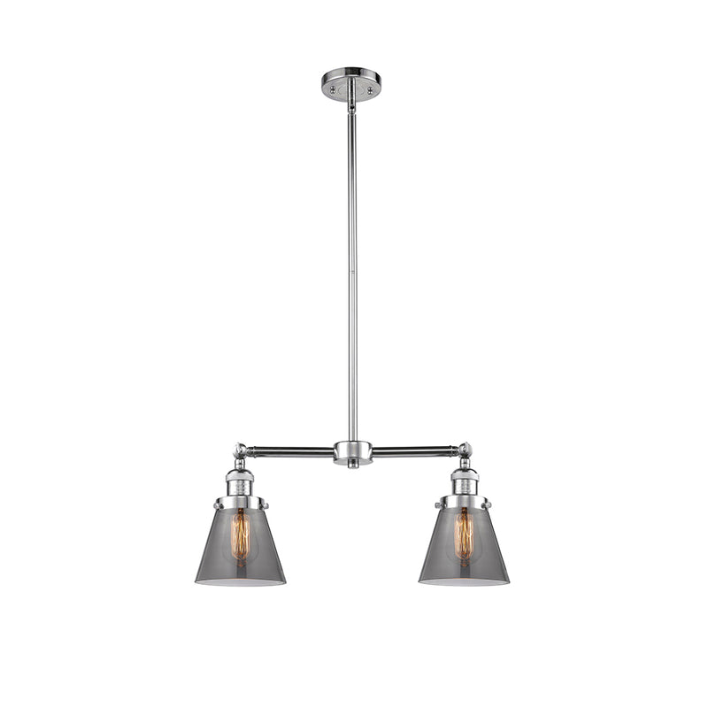 Cone Island Light shown in the Polished Chrome finish with a Plated Smoke shade