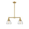 Fulton Island Light shown in the Satin Gold finish with a Clear shade