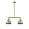 Fulton Island Light shown in the Satin Gold finish with a Plated Smoke shade