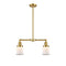 Canton Island Light shown in the Satin Gold finish with a Matte White shade