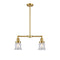 Canton Island Light shown in the Satin Gold finish with a Clear shade