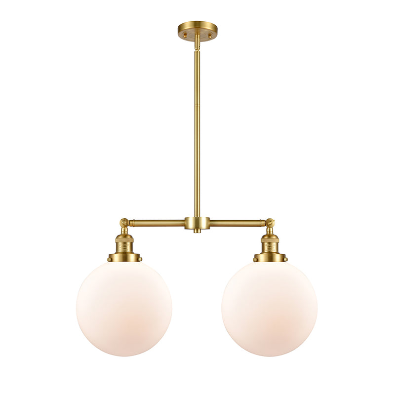 Beacon Island Light shown in the Satin Gold finish with a Matte White shade