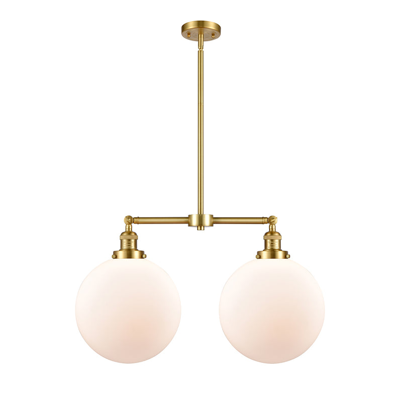 Beacon Island Light shown in the Satin Gold finish with a Matte White shade