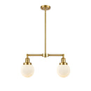 Beacon Island Light shown in the Satin Gold finish with a Matte White shade