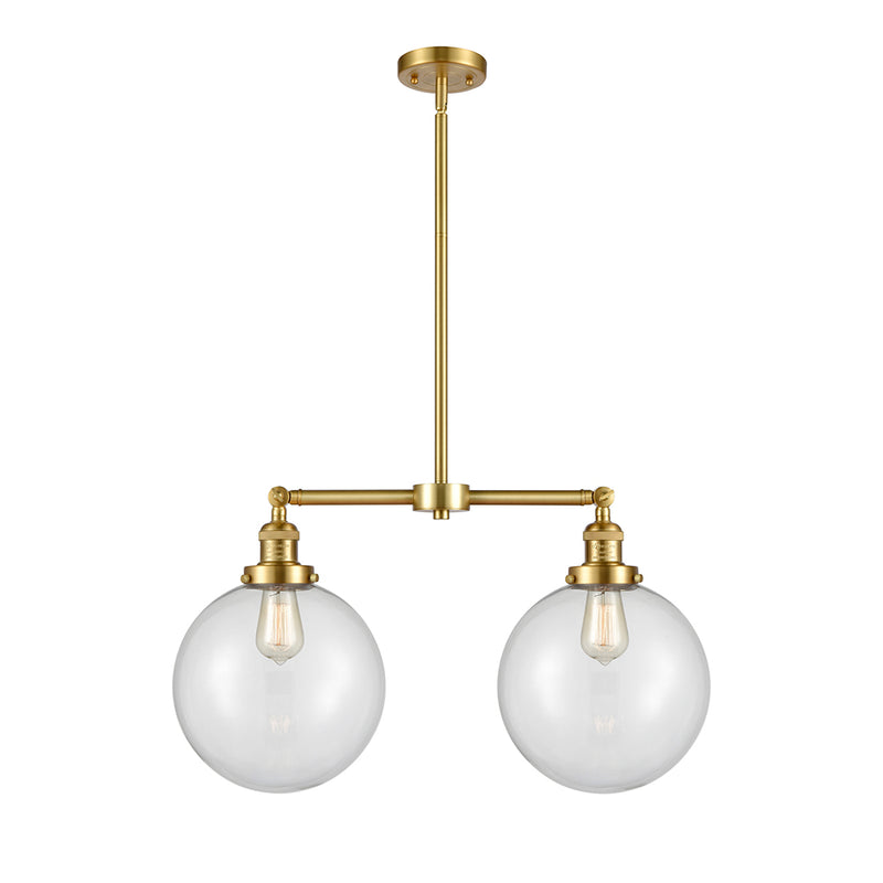 Beacon Island Light shown in the Satin Gold finish with a Clear shade