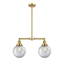 Beacon Island Light shown in the Satin Gold finish with a Clear shade