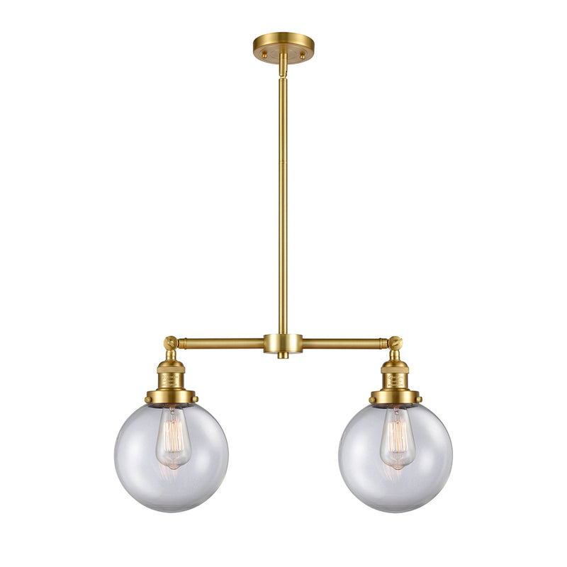 Beacon Island Light shown in the Satin Gold finish with a Clear shade