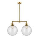 Beacon Island Light shown in the Satin Gold finish with a Seedy shade