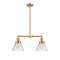 Cone Island Light shown in the Satin Gold finish with a Clear shade