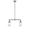 Canton Island Light shown in the Brushed Satin Nickel finish with a Matte White shade