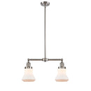 Bellmont Island Light shown in the Brushed Satin Nickel finish with a Matte White shade