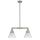 Cone Island Light shown in the Brushed Satin Nickel finish with a Clear shade