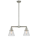 Cone Island Light shown in the Brushed Satin Nickel finish with a Clear shade