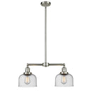 Bell Island Light shown in the Brushed Satin Nickel finish with a Seedy shade