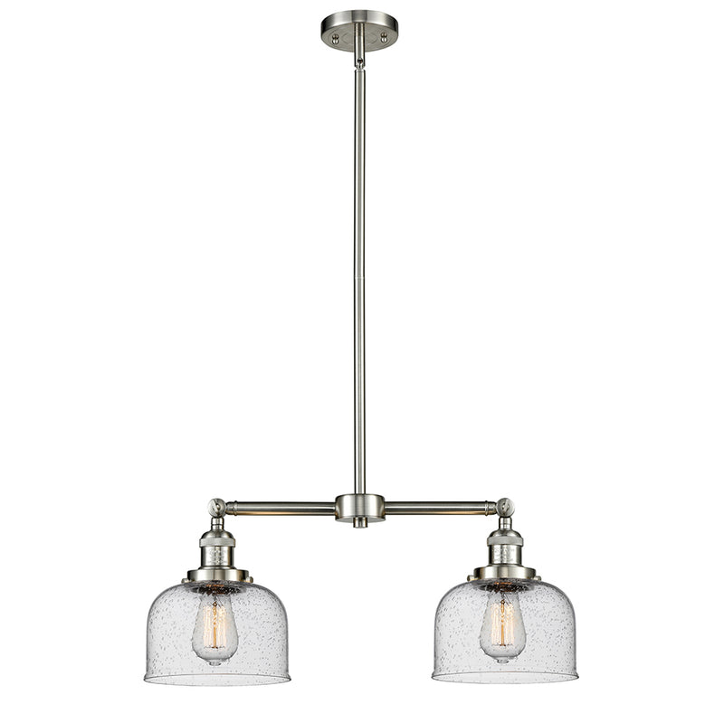 Bell Island Light shown in the Brushed Satin Nickel finish with a Seedy shade