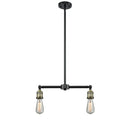 Bare Bulb Island Light shown in the Black Antique Brass finish