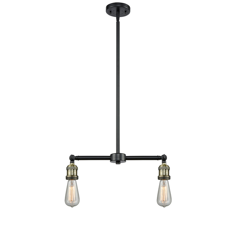 Bare Bulb Island Light shown in the Black Antique Brass finish