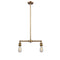 Bare Bulb Island Light shown in the Brushed Brass finish