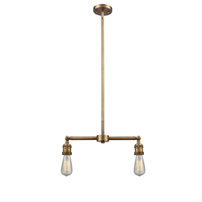 Bare Bulb Island Light shown in the Brushed Brass finish