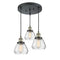 Fulton Multi-Pendant shown in the Black Antique Brass finish with a Clear shade