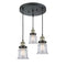 Canton Multi-Pendant shown in the Black Antique Brass finish with a Clear shade