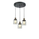 Bell Multi-Pendant shown in the Black Antique Brass finish with a Clear shade