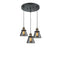 Cone Multi-Pendant shown in the Black Antique Brass finish with a Plated Smoke shade