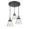 Cone Multi-Pendant shown in the Black Antique Brass finish with a Seedy shade