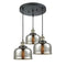 Bell Multi-Pendant shown in the Black Antique Brass finish with a Silver Plated Mercury shade