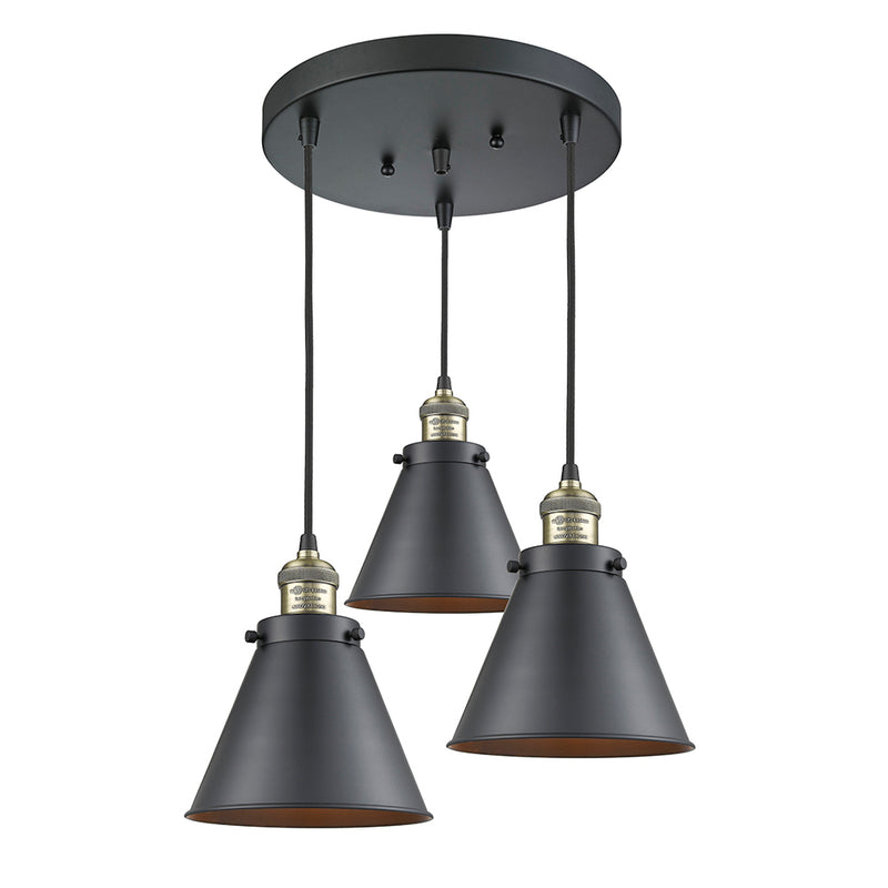 Appalachian Multi-Pendant shown in the Black Antique Brass finish with a Matte Black shade