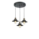 Railroad Multi-Pendant shown in the Black Antique Brass finish with a Matte Black shade