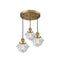 Oxford Multi-Pendant shown in the Brushed Brass finish with a Clear shade