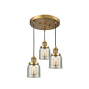 Bell Multi-Pendant shown in the Brushed Brass finish with a Silver Plated Mercury shade