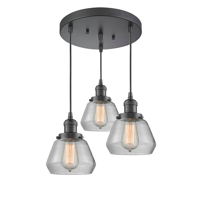 Fulton Multi-Pendant shown in the Oil Rubbed Bronze finish with a Clear shade