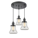 Bellmont Multi-Pendant shown in the Oil Rubbed Bronze finish with a Clear shade