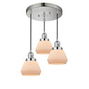 Fulton Multi-Pendant shown in the Polished Nickel finish with a Matte White shade