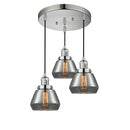 Fulton Multi-Pendant shown in the Polished Nickel finish with a Plated Smoke shade