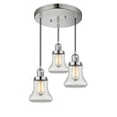 Bellmont Multi-Pendant shown in the Polished Nickel finish with a Clear shade