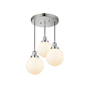 Beacon Multi-Pendant shown in the Polished Nickel finish with a Matte White shade