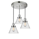 Cone Multi-Pendant shown in the Polished Nickel finish with a Seedy shade