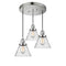 Cone Multi-Pendant shown in the Polished Nickel finish with a Seedy shade