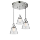 Cone Multi-Pendant shown in the Polished Nickel finish with a Seedy shade