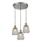 Chatham Multi-Pendant shown in the Brushed Satin Nickel finish with a Clear shade