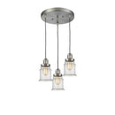 Canton Multi-Pendant shown in the Brushed Satin Nickel finish with a Seedy shade