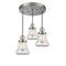 Bellmont Multi-Pendant shown in the Brushed Satin Nickel finish with a Clear shade