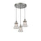 Bellmont Multi-Pendant shown in the Brushed Satin Nickel finish with a Seedy shade